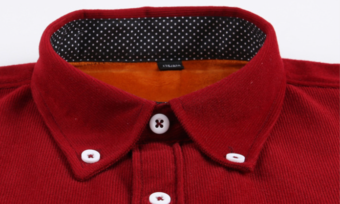 Camicia imbottita calda in velluto a coste casual da uomo Tide Fashion_voghion.com