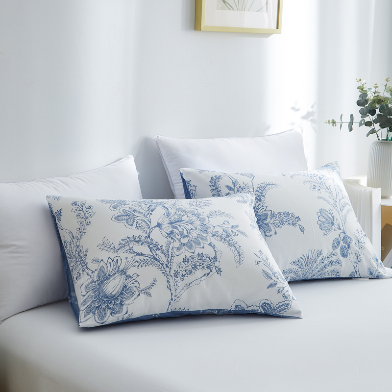 Soft Fiber floral Print Duvet Cover Dräi - Stéck Set - Aktiv Dréckerei - Multiple Gréissten_voghion.com
