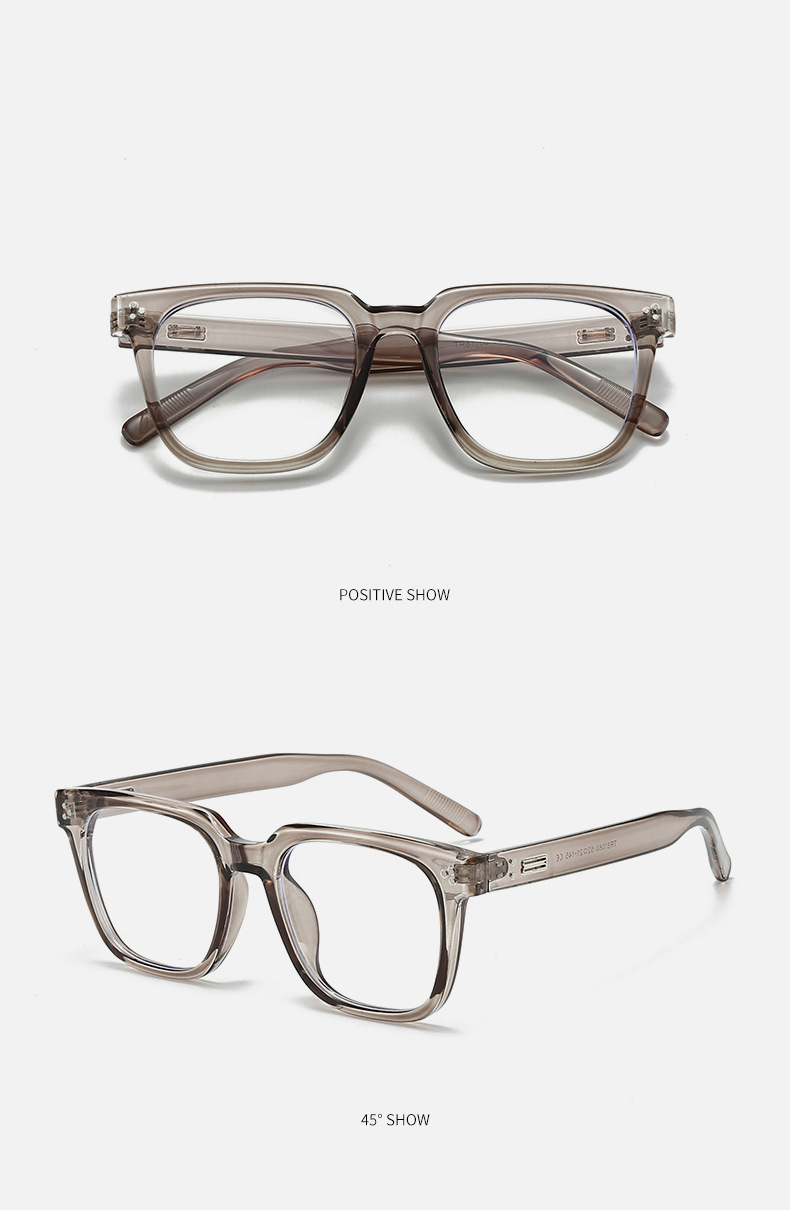 Men's Glasses New Black Frame Glasses Frame Women's Trendy Plain Large Frame Men's Anti Blue Light Glasses Frame Myopia_voghion.com