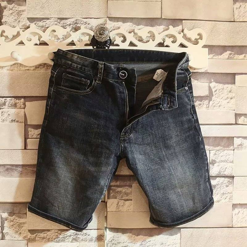 Herrenbekleidung Neue Herren-Jeansshorts Straight Ins Dongdaemun 5 Halbhosen Modetrend Gewaschene mittellange Hose_voghion.com