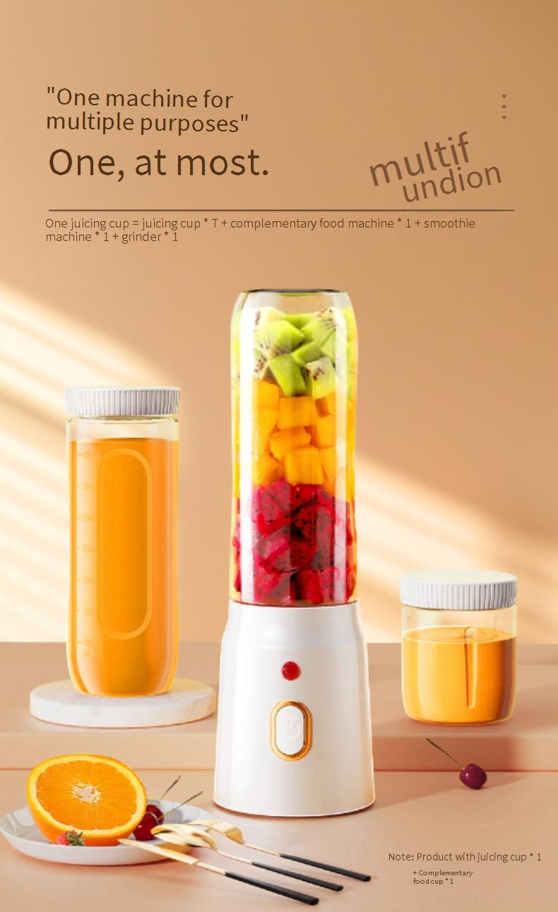 Blender przenośny BodaWolf 600 ml z 6 ostrzami Turbo Tech, szybkim ładowaniem przez USB-C, automatycznym czyszczeniem, do kruszenia lodu i przygotowywania jedzenia dla niemowląt, do domu i podróży (biały)_voghion.com