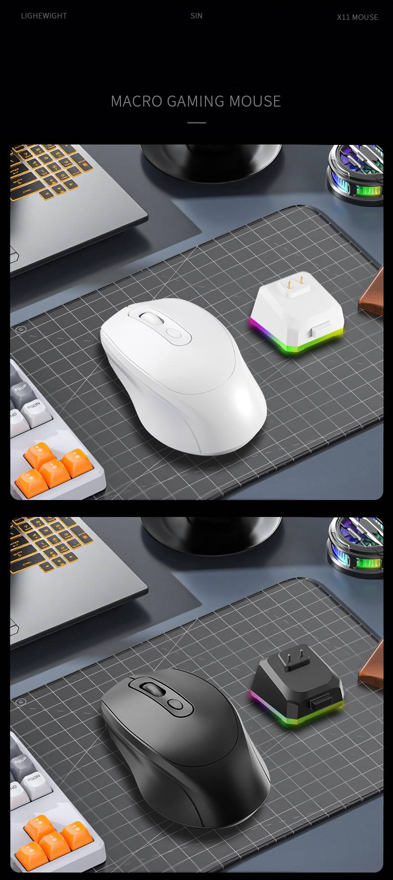 Dual-Mode Wireless Mouse – Bluetooth & 2.4G Rechargeable Silent Mouse With Charging Dock, 1600DPI Optical Tracking, Plug & Play For Laptop/PC_voghion.com