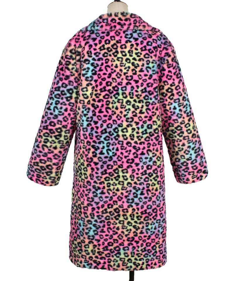 Elegant Faux Fur Coat Women's Long Winter Jacket Fashionable Leopard Print Outerwear For Office & Casual Wear_voghion.com