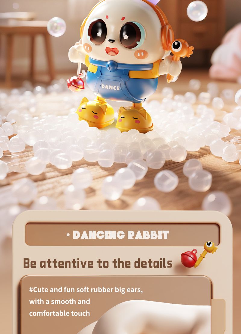 2025 Giocattoli Montessori per bambini, carini, cantanti e danzanti, a forma di coniglio elettrico, per neonati da 0 a 3 anni, giocattoli educativi per gattonare_voghion.com