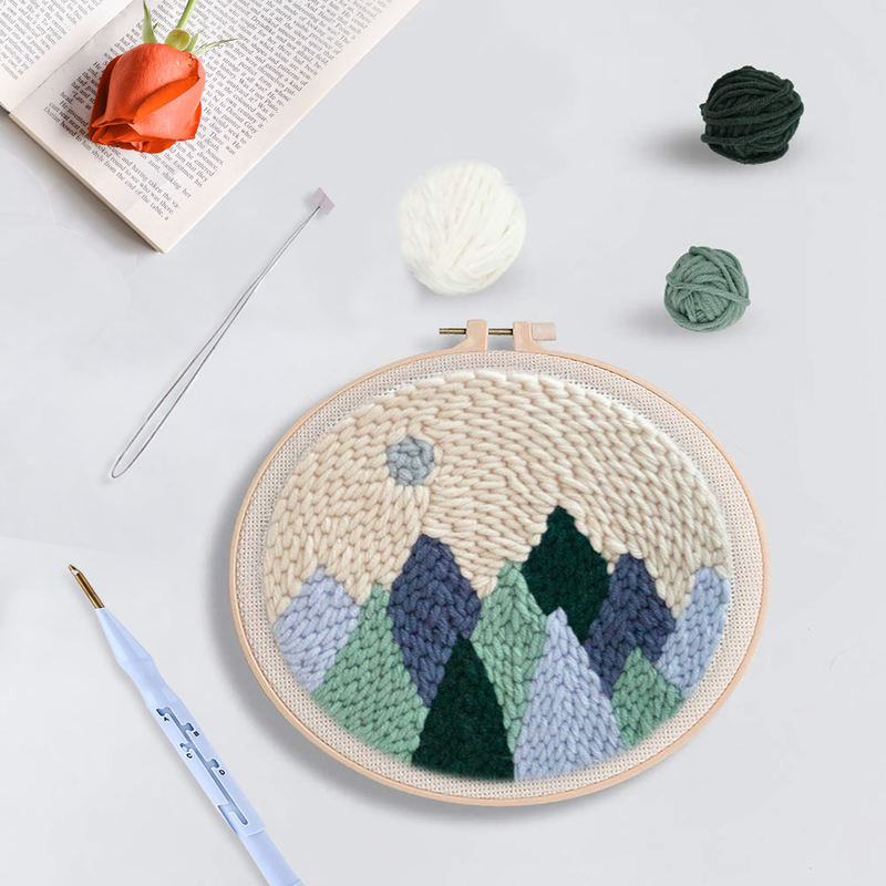 RUOPOTY DIY Bësch Broderie Kit Nadelaarbecht fir Ufänger Punch Nadel Handgemaachte Nähen Handwierk Konscht Kaddo_voghion.com