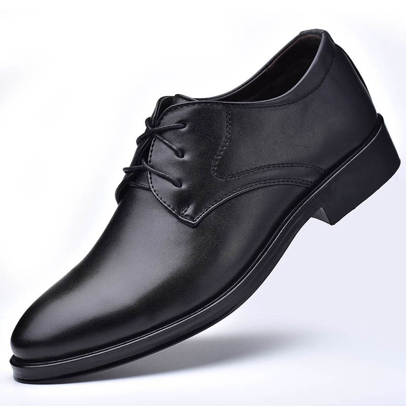 New High quality gentlemen's business casual leather formal shoes, pointed low top shoes_voghion.com
