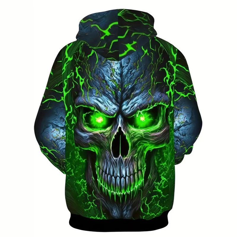 Men's Autumn And Winter Shoulder Loose Patch Bag Hooded Sweater, Creative Sunglasses Hip-hop Santa 3D Digital Printing_voghion.com