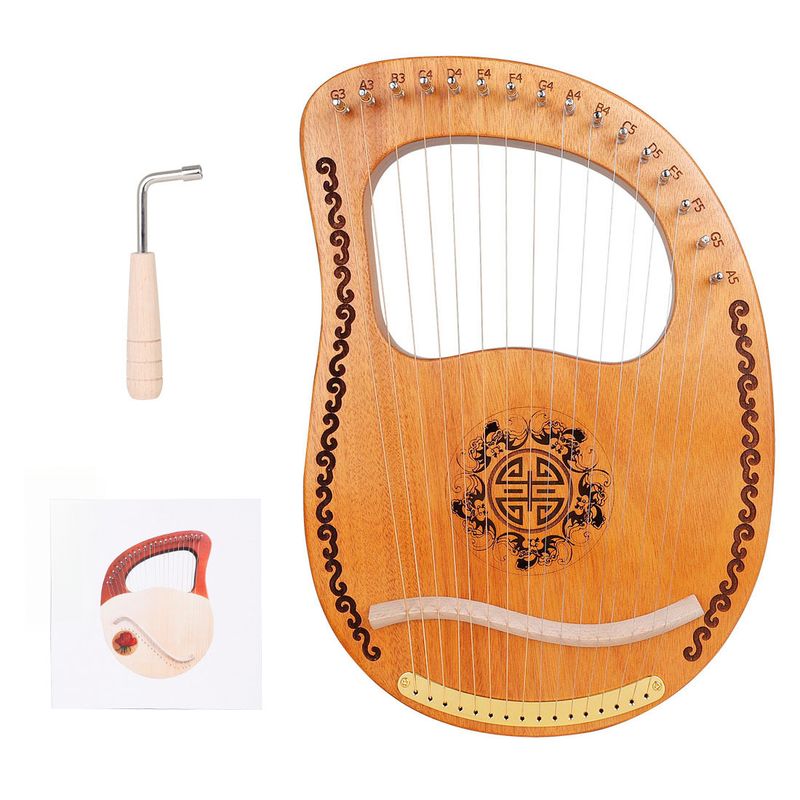 16-Tone Lyre Portable For Beginners Easy To Learn Harp Musical Instrument_voghion.com