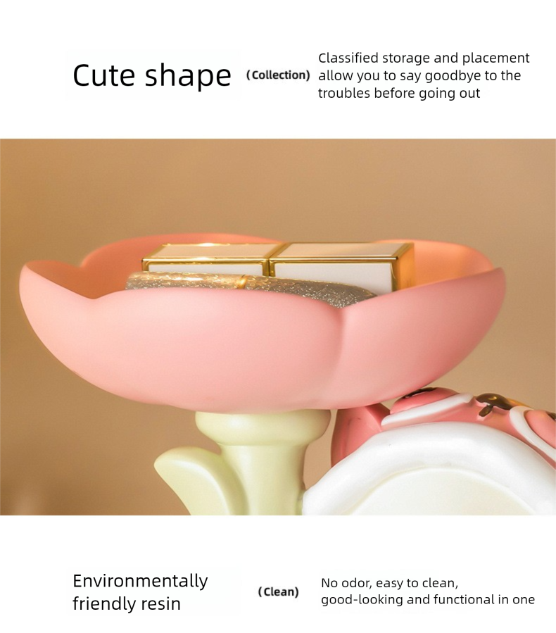 Creative Lucky Cat Tray Ornament Entryway Key Storage Display Shoe Cabinet Resin Home Decoration_voghion.com