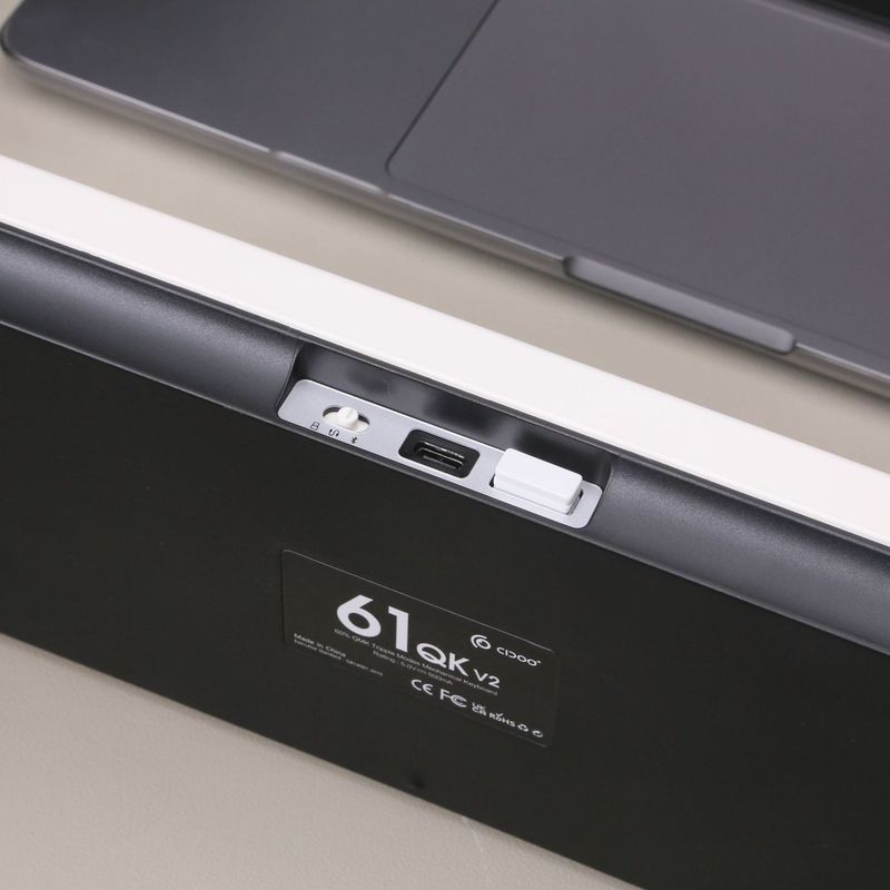 Teclado mecânico de três modos QK61 V2 VIA/QMK sem fio Bluetooth com estrutura de vedação Teclado mecânico_voghion.com
