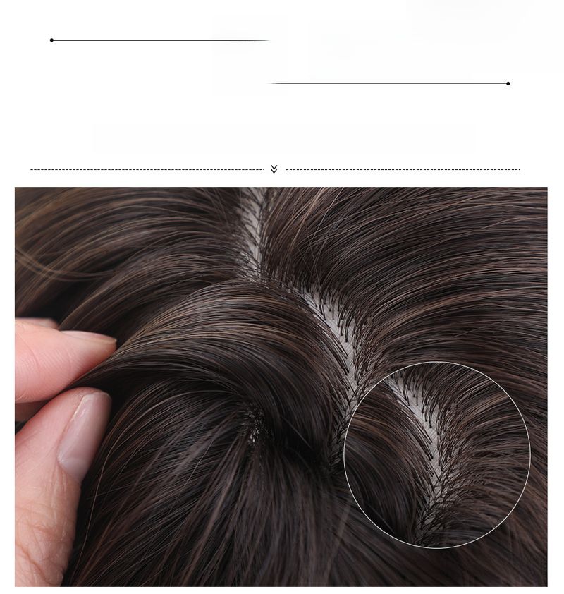 Black brown shoulder-length straight hair tail curl face shape high temperature silk_voghion.com