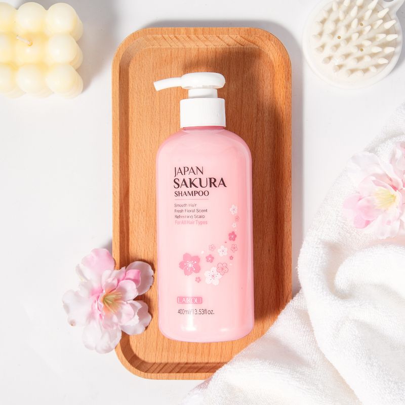 LAIKOU Sakura Shampoo 400ml Grote Fles Reinigt, Verzacht, Houdt Langdurig en Laat Geur Achter_voghion.com