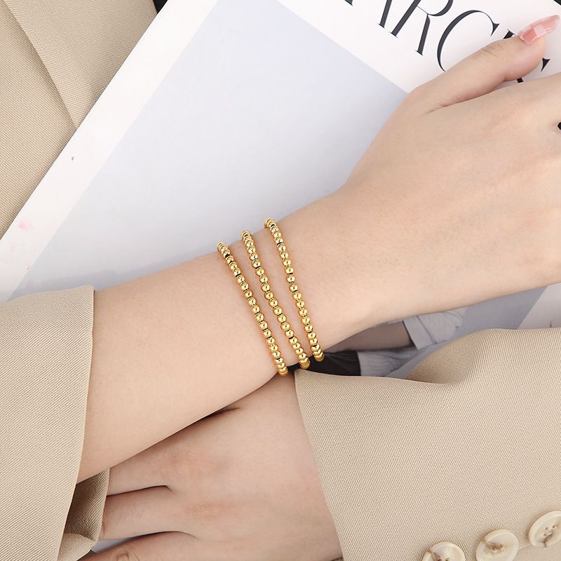 Gioielli da uomo e da donna, bellissimi braccialetti elastici con perline rotonde, bracciale fai da te alla moda e reattivo._voghion.com