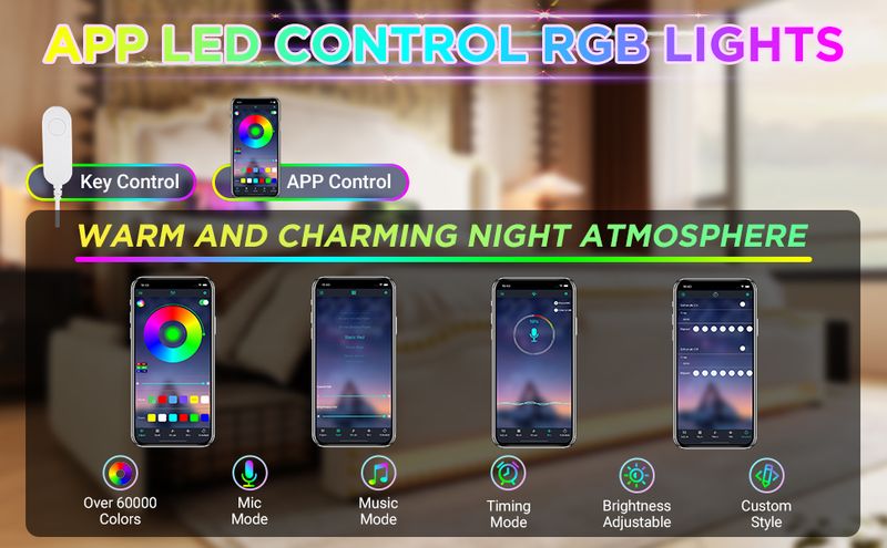 Lit Queen Size rembourré 140 x 200 cm avec coffre hydraulique, éclairage LED et port de charge USB-C, cadre de lit plateforme en velours avec sommier à lattes, beige, sans matelas_voghion.com