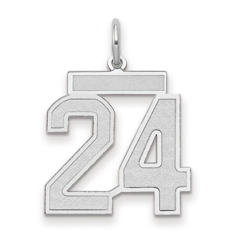 14kw Medium Satin Number 24 Charm_voghion.com