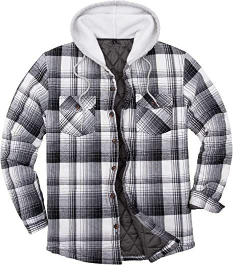 Herrenbekleidung Herbst und Winter verdickter Baumwollmantel kariert langärmelige lockere Kapuzenjacke_voghion.com