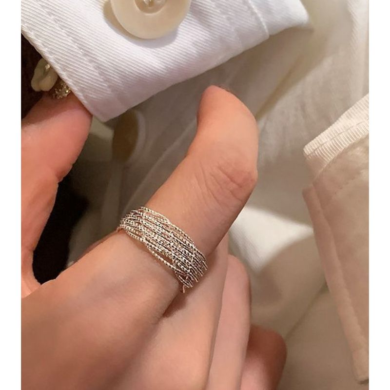 S925 Sterling Silver Braided Line Lace For Women, Light Luxury Niche Design, High-End Multi-Layer Minimalist Style Index_voghion.com