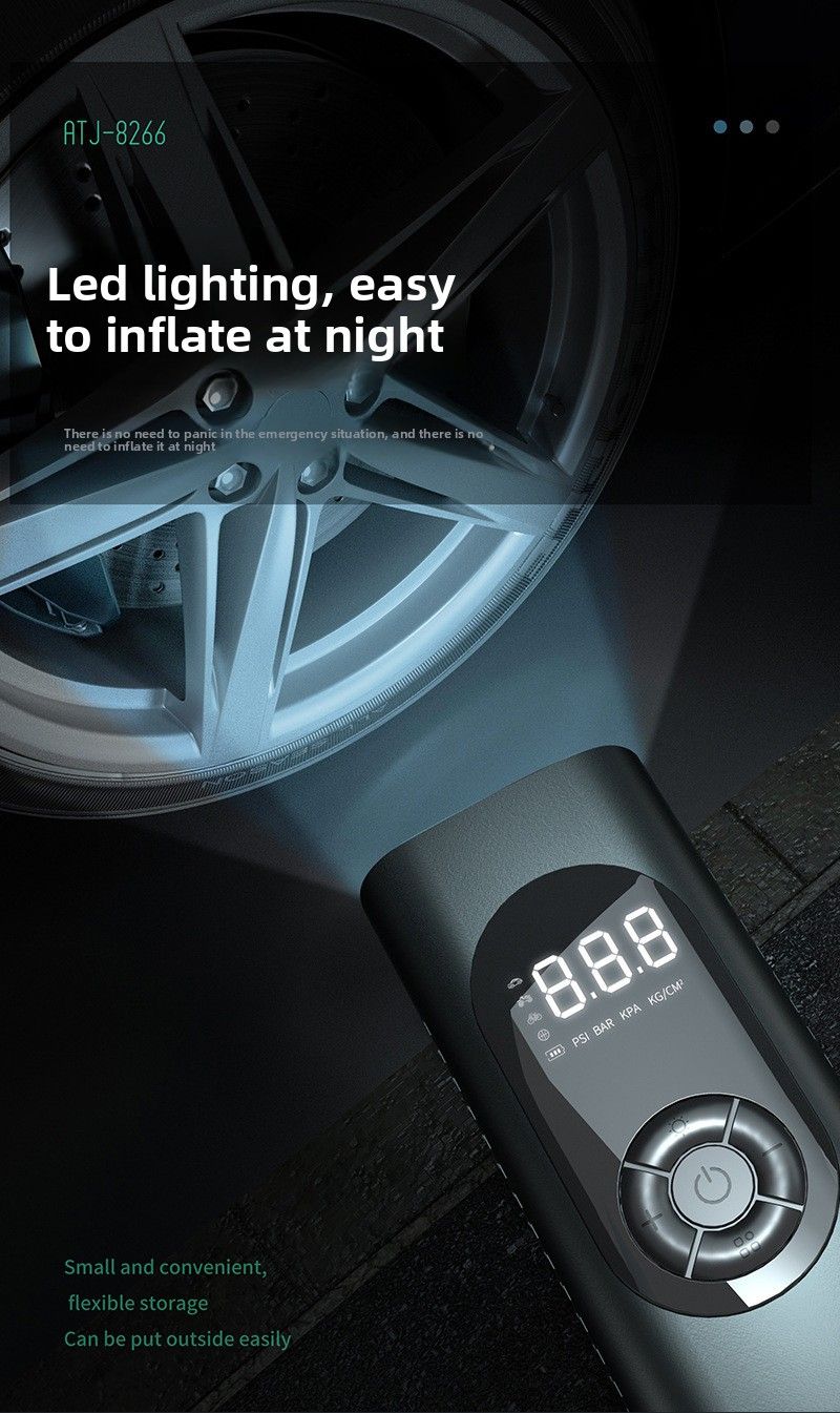 Intelligent Digital Display Tire Inflation, Wireless Charging, Electric Pump For Automobiles, High-power Vehicle Air Pump Cylinder_voghion.com