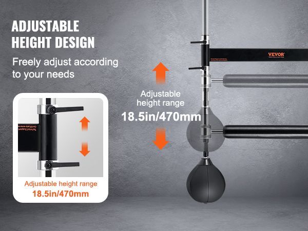 VEVOR Wall Mount Boxing Spinning Bar, Spinning Bar With Punching Ball, Adjustable Boxing Speed Trainer, Reflex Boxing Bar With Gloves, Boxing Training Equipment For Kickboxing, MMA, Fitness_voghion.com