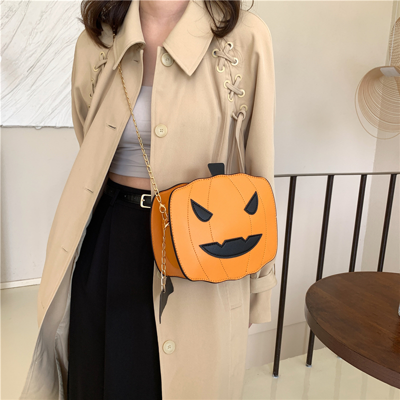 Super fuoco parodia zucca pipistrello pu borsa a tracolla divertente divertente personalità stereoscopica borsa a tracolla del fumetto ragazza_voghion.com