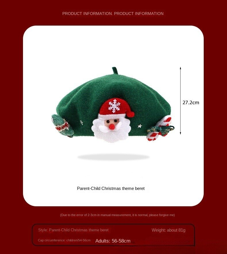 Heiße Designer-Modelle, Temperament-Trend, lässige Damen-Eltern-Kind-Wolle Hundert mit Druck, warme Herbst- und Winter-Weihnachtselemente, warme Knospenkappe_voghion.com