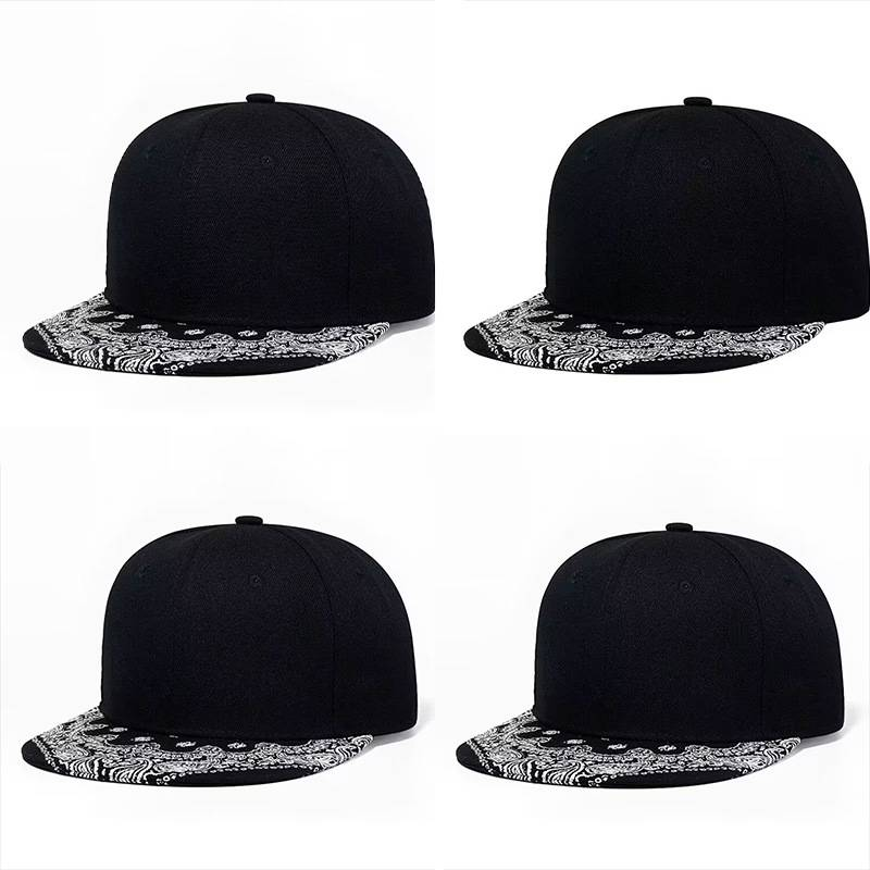 2024 New Cashew Flower Hat with Printed Hip Hop Hat, Street Trendy Men's Versatile Sunshade Baseball Hat, Couple Flat Eaves_voghion.com
