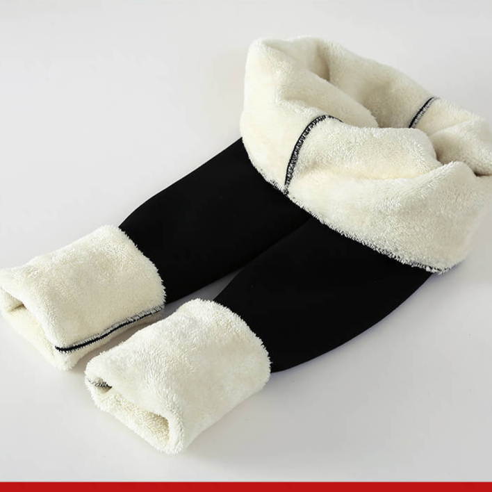 Women's Clothing special velvet thickening leggings kitten brown leather label sherpa women's high waist tight thermal pants_voghion.com
