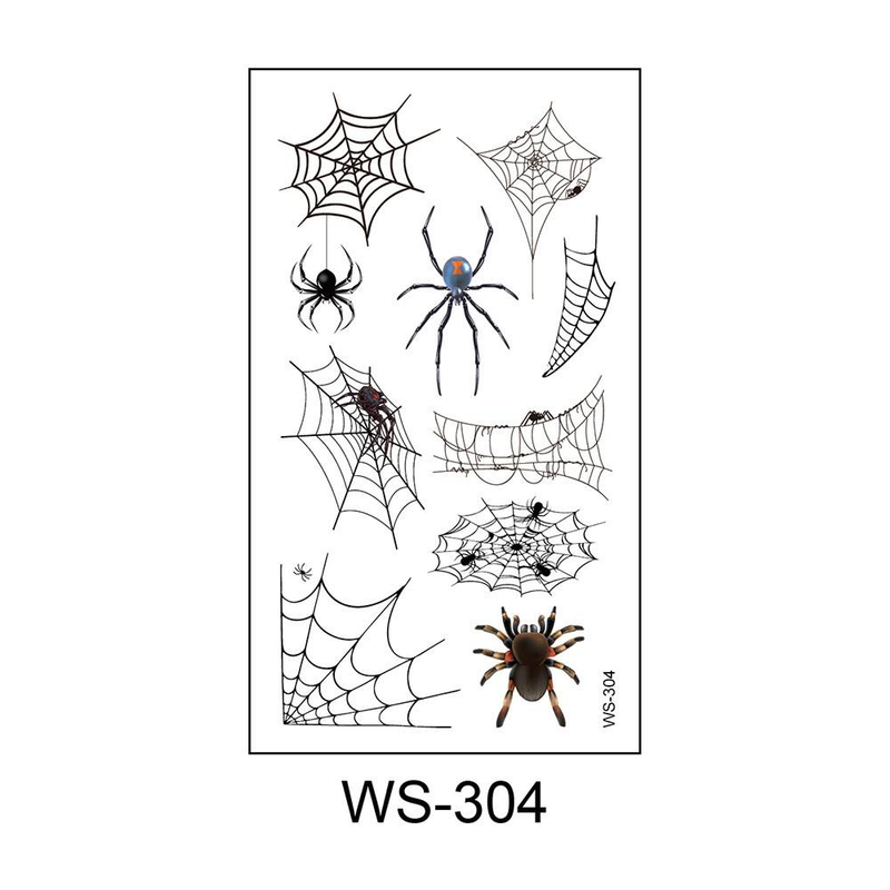 Accesorii tatuaje nou impermeabil transpirație amuzant 3D tridimensional păianjen tatuaj autocolant păianjen pânză de păianjen Halloween tatuaj autocolant_voghion.com