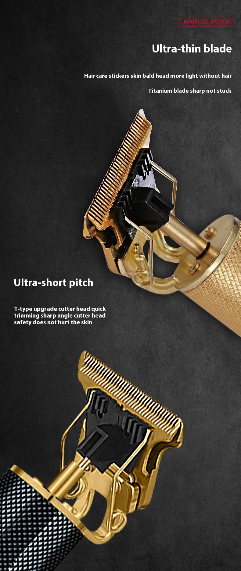 T9 Professional Hair Clipper - Rechargeable Cordless Trimmer For Bald & Fade Haircuts_voghion.com