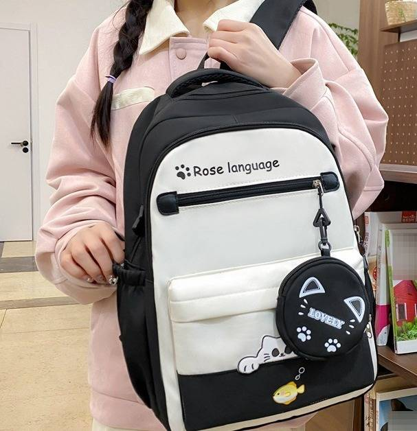 Set di zaini scolastici unisex - Zaino in nylon di grande capacità con spallacci imbottiti, set da 3 pezzi per studenti_voghion.com