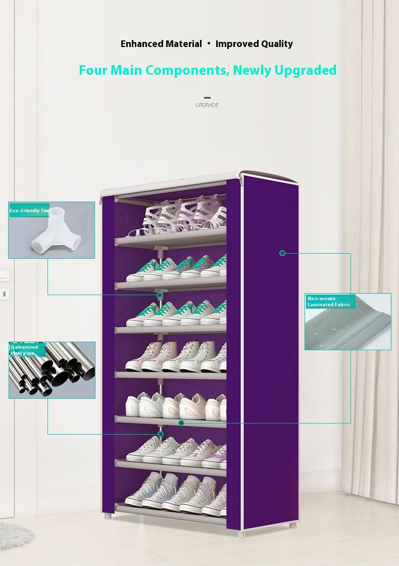 Organizzatore per scarpe a 10 ripiani con copertura antipolvere con cerniera – Scarpiera salvaspazio con struttura in metallo, moderna e versatile per dormitorio, ingresso e armadio_voghion.com