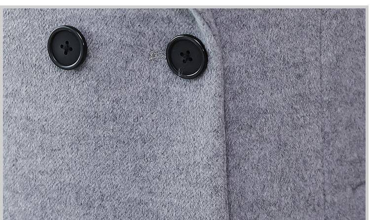 Women's Long Wool Trench Coat With Belted Waist, Double-Breasted Notch Lapel, Plus Size Overcoat For Autumn Winter_voghion.com