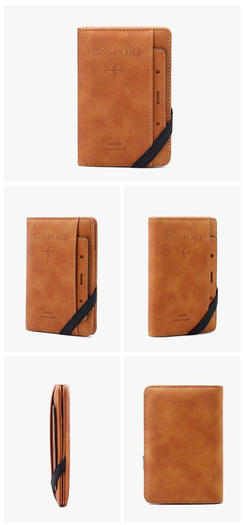 Light Luxury RFID Blocking Passport Holder - Slim Travel Wallet For Men & Women With Vaccine Card Slot, Secure PU Leather Document Organizer_voghion.com
