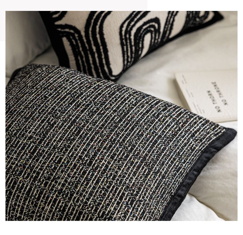 Household Accessories Black Sofa Pillowcase Nordic Ins Style Modern Simple Living Room Decorative Pillow Bedside Cushion Bed Backrest_voghion.com