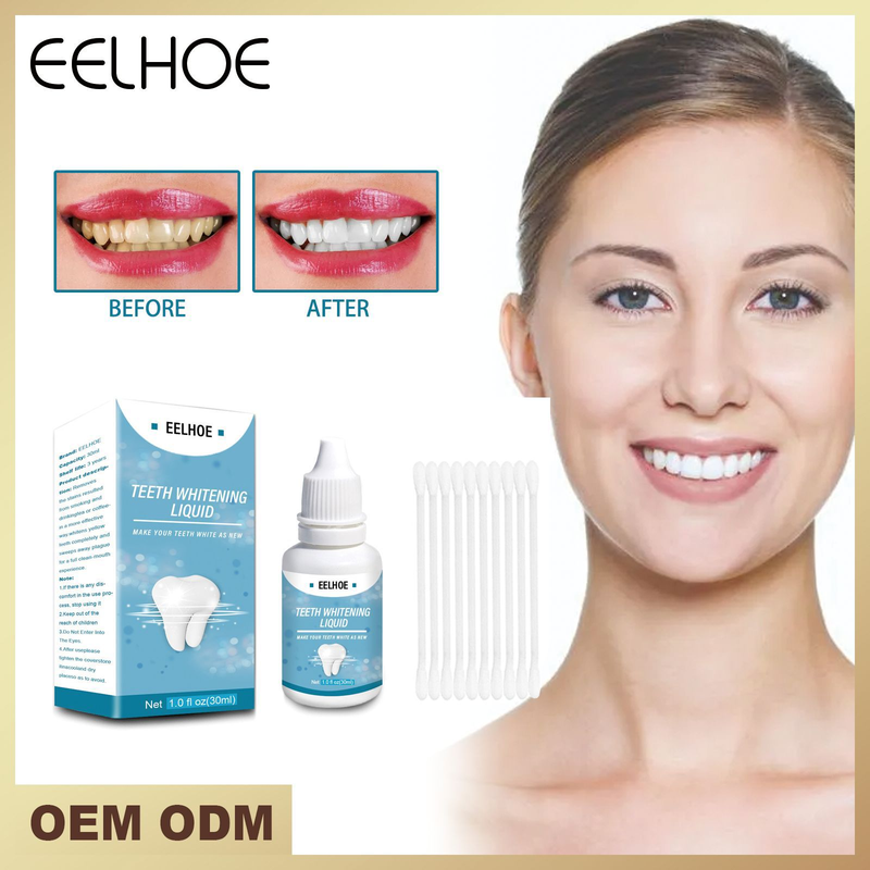 Schöne Zahnaufhellungsflüssigkeit, gelber Zahn, gelb, frischer Atem, Aufhellung und Aufhellung_voghion.com