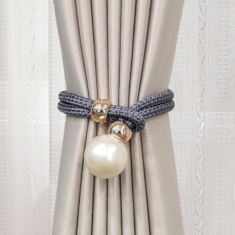 Creative Night Pearl Tiebacks Simple No-Installation Accessories Curtain Ties_voghion.com