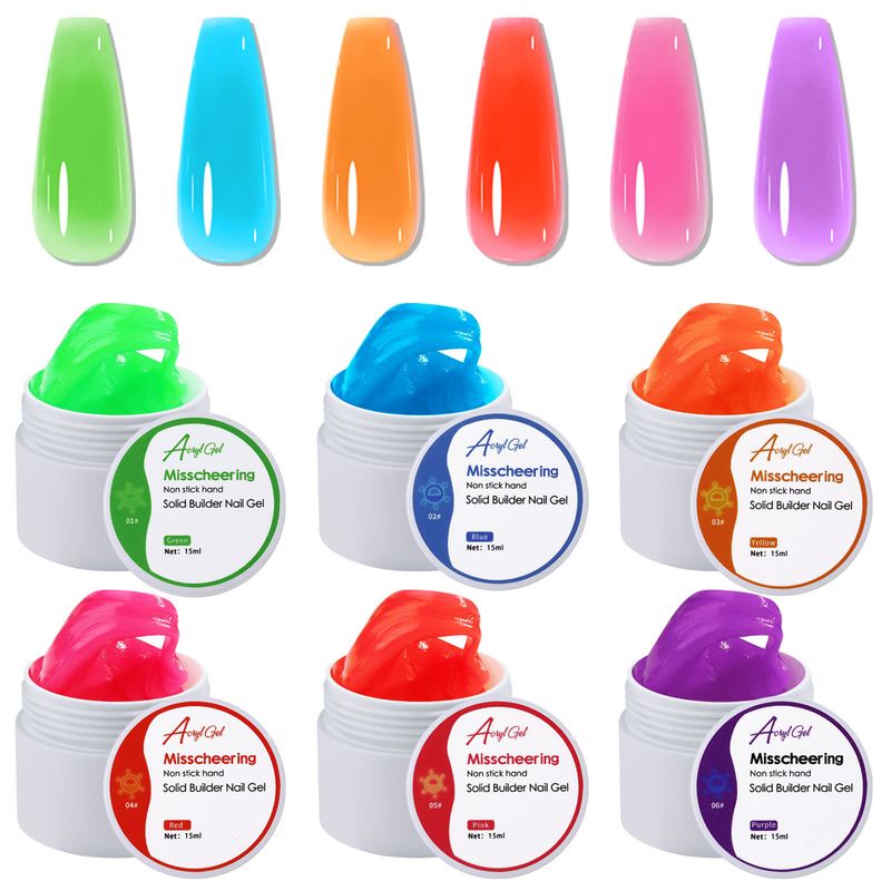 Non-Sticky Extension Hand-Squeezed Luminous Carving Shapeable Phototherapy Gel Nail Salon_voghion.com