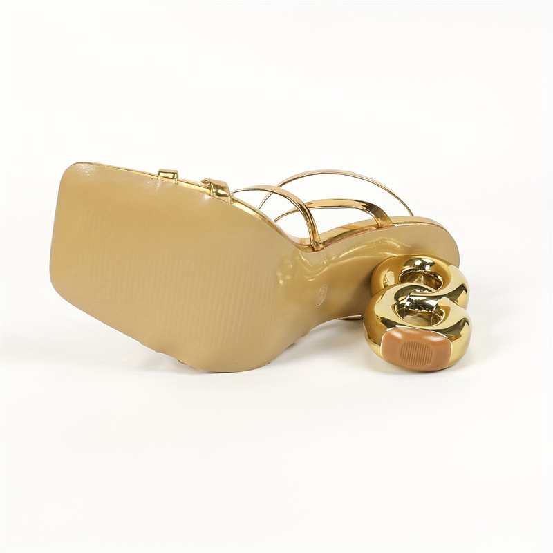 Sandales à talons hauts spéciales pour femmes, escarpins habillés à bout ouvert carrés à la mode, talons à bride arrière élégants avec sangle à boucle_voghion.com