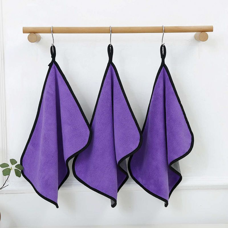 Lila Mikrofaser-Reinigungstuch 500 g/m², Autowaschtuch, weiches Glastuch, Autopflege-Wasch- und Trockentuch, 30 x 60 cm_voghion.com