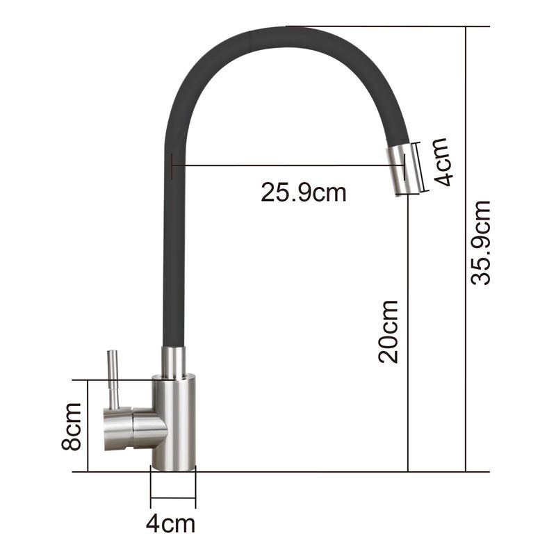 Glitzerlife Wasserhahn Küche Küchenarmatur Schwarz - Armatur Edelstahl Mischbatterie 360°Drehbar Spültischarmatur Küchenwasserhahn Mit Flexibler Auslauf Hochdruck_voghion.com