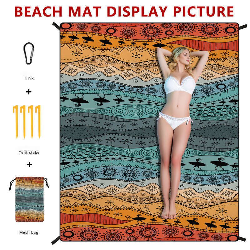 Bohemian Beach Hızlı Kuruyan, Su Geçirmez Ve Nem Geçirmez Açık Hava Piknik Matı, Kamp Battaniyesi_voghion.com