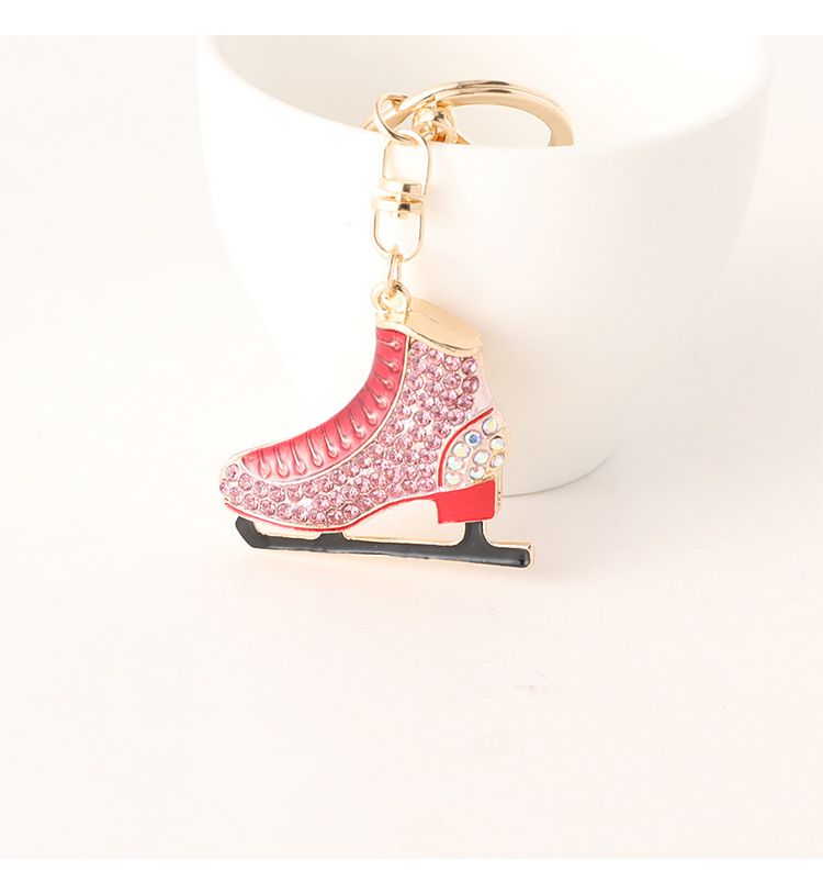 Squisito ciondolo per auto tempestato di diamanti, accessori per neonati, piccolo regalo, pattini da ghiaccio, scarpe, portachiavi_voghion.com
