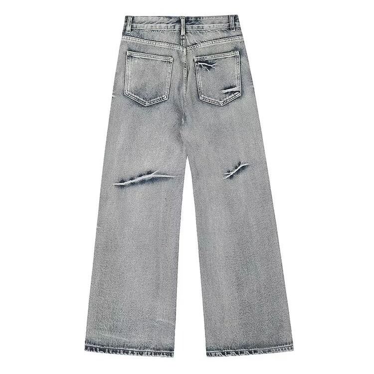 Herrenbekleidung Jeans im Retro-Waschdesign für Damen und Herren, trendige Cleanfit-Jeans mit weitem Bein und lockerer Nische, die zu allen Outfits passt_voghion.com