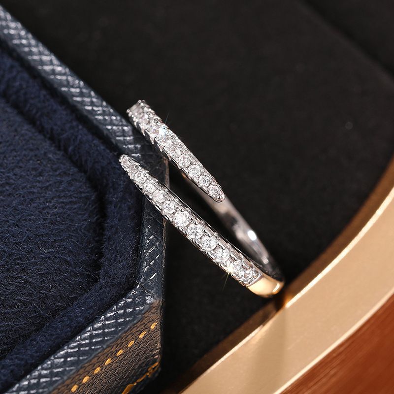 Cao Shis minimalistischer Zirkonia-Ring für Damen mit verstellbarer Öffnung, modischer Ring für den Alltag, beliebter Stil_voghion.com