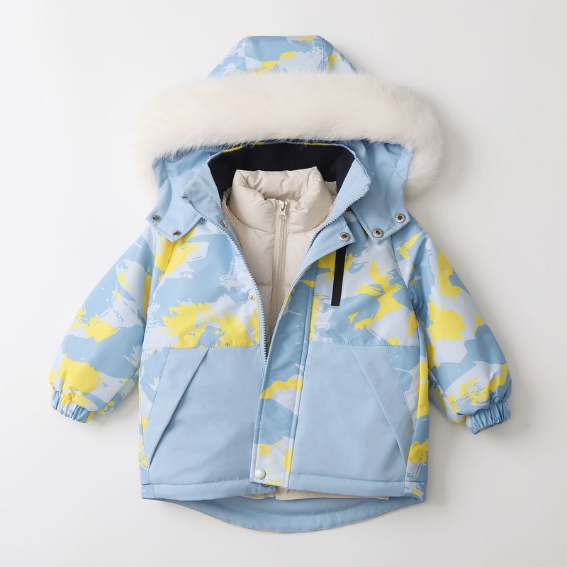 Kids' Waterproof Ski Suit Set – Insulated Winter Snowsuit With Detachable Hood (90-120cm) – Windproof 3-Piece Snow Outfit For Boys_voghion.com