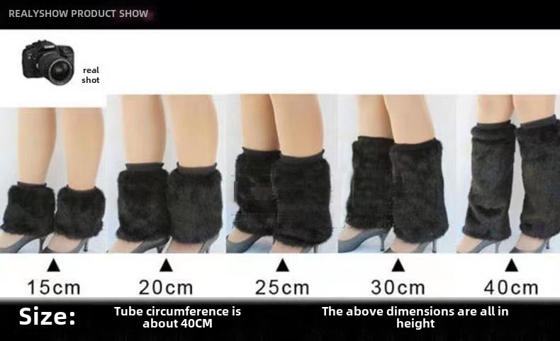 Herbst und Winter Neue Wollstiefel Plüschsocken Mittellange Pelzpelz Hoher Zylinder Beinschutz Damen Ärmel_voghion.com