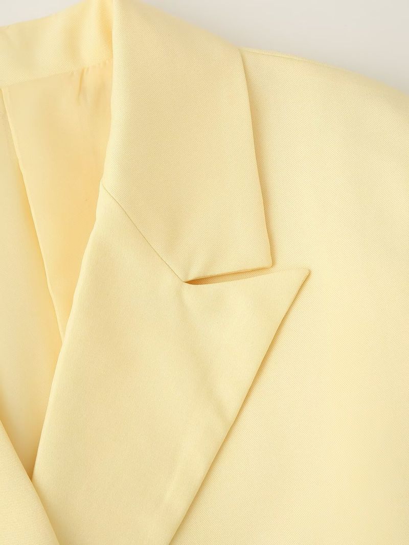 "Elegant Inspired Belted Blazer With Wide Shoulder Pads Stylish Ties Oversized Fit, Long Sleeve, Versatile Streetwear For Women (S/M/L, )_voghion.com