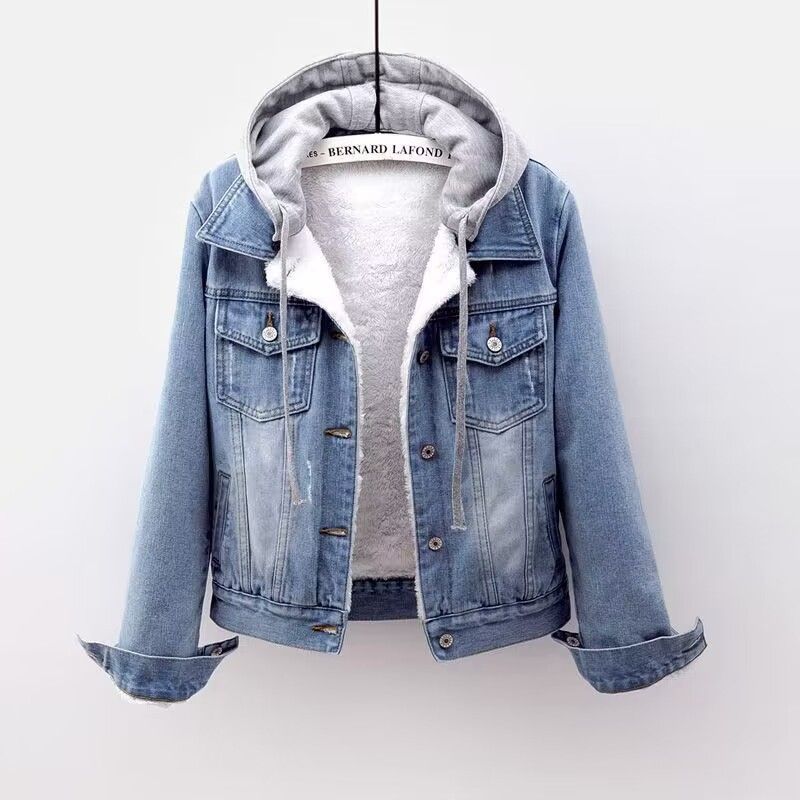 Abbigliamento da donna Giacca corta in cotone Inverno Nuovo stile Plus Giacca in velluto di cotone Giacca in denim larga Collo in pelliccia Giacca ispessita da donna_voghion.com