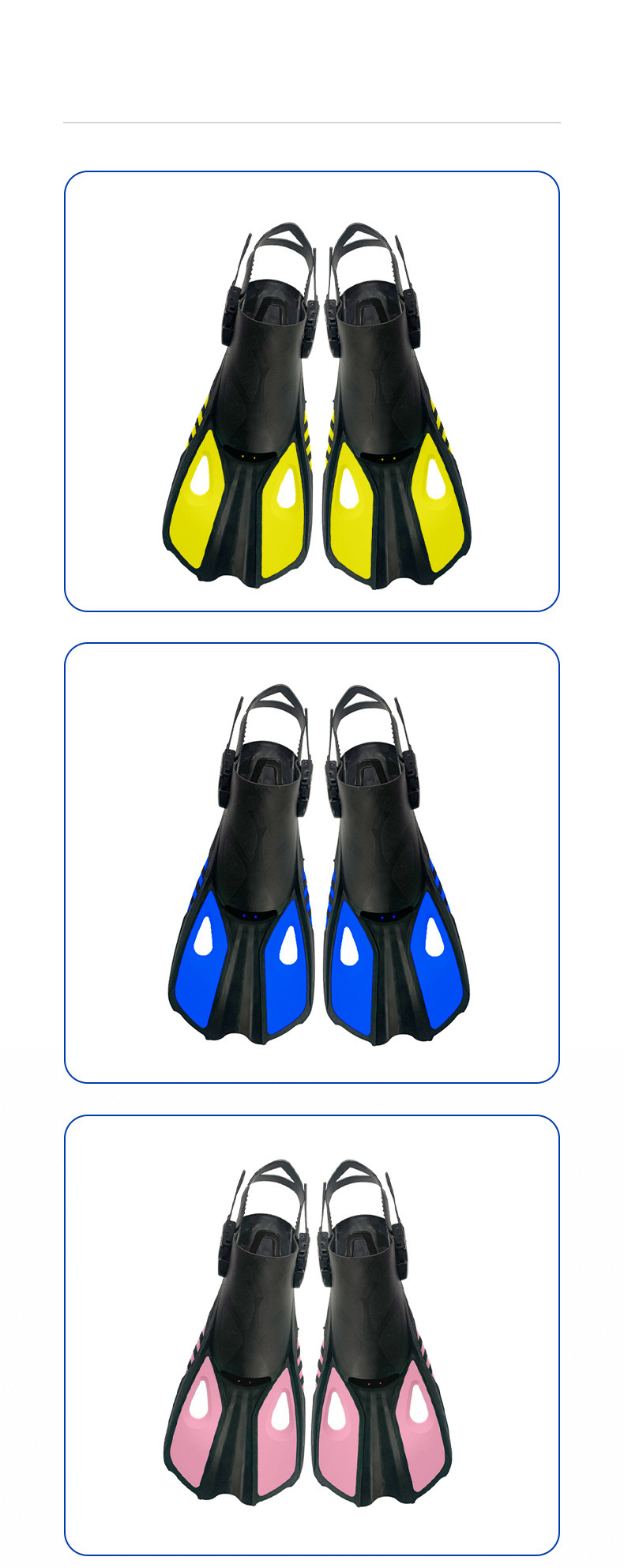 Nuove pinne per immersione professionali in silicone regolabili per il nuoto, addestramento per immersioni professionali, attrezzatura per lo snorkeling, fornitura di specchi incrociati_voghion.com