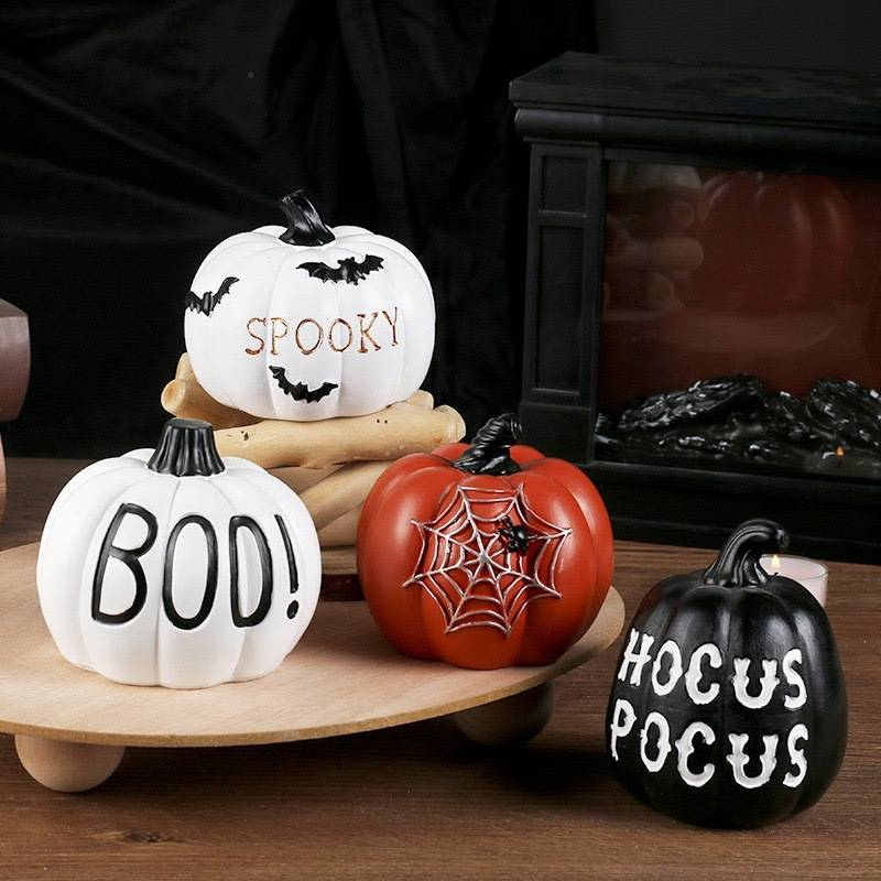 Ornamenti in resina di zucca di Halloween, artigianato, decorazione da tavolo, decorazione da giardino, atmosfera da orrore_voghion.com